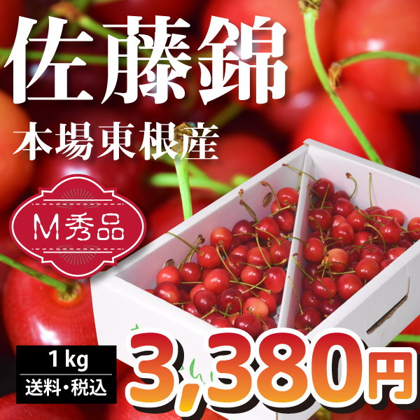 山形県東根産 秀品】さくらんぼ 佐藤錦 Mサイズ バラ詰め 1kg 送料無料 